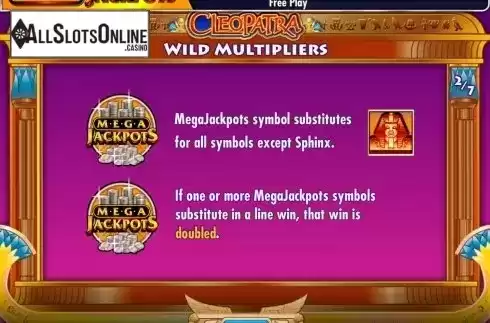 Screen3. MegaJackpots Cleopatra from IGT
