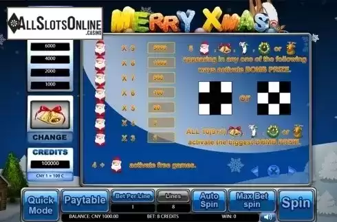 Paytable 2. Merry Xmas (Aiwin Games) from Aiwin Games