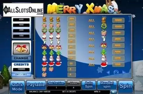 Paytable . Merry Xmas (Aiwin Games) from Aiwin Games