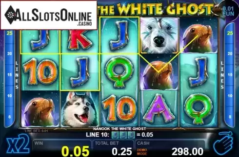 Win screen 2. Nanook The White Ghost from Casino Technology