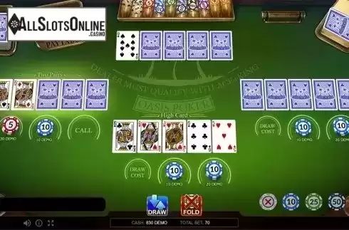 Game workflow. Oasis Poker Pro Series from Evoplay Entertainment
