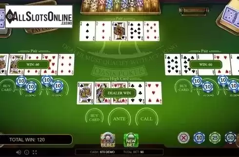 Win screen. Oasis Poker Pro Series from Evoplay Entertainment