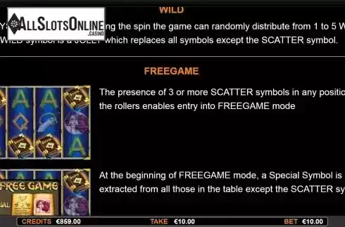 Wild and Free Spins screen