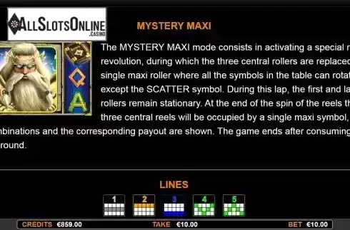 Mystery Maxi mode screen