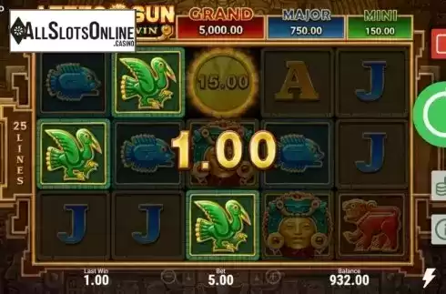 Win Screen 2. Aztec Sun Hold and Win from Booongo