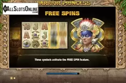 Screen 1. Aztec Warrior Princess from Play'n Go