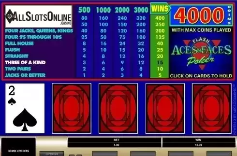 Game Screen. Aces & Faces (Microgaming) from Microgaming