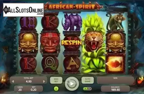 Respin Screen. African Spirit (Booongo) from Booongo