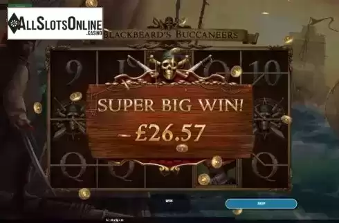 Super Big Win. Blackbeard's Buccaneers from Roxor Gaming