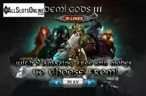 Start Screen. Demi Gods III 15 Lines from Spinomenal
