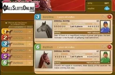 Game workflow. Derby Day Horse Racing from Playtech