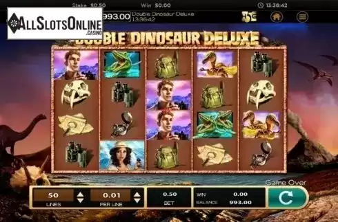 Game screen. Double Dinosaur Deluxe from High 5 Games