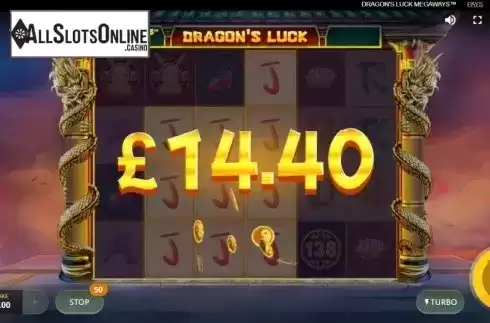 Win Screen 4. Dragon's Luck Megaways from Red Tiger