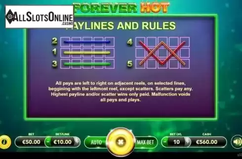 Paylines. Forever Hot (Slotmotion) from Slotmotion