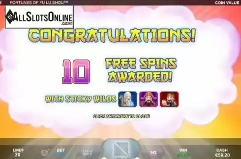 Free Spins Triggered. Fortunes of Fu Lu Shou from Plank Gaming