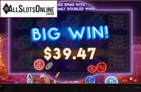 Big win screen. Fruit Stack Mega Wheel from Cayetano Gaming
