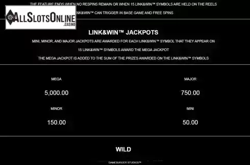 Jackpots screen