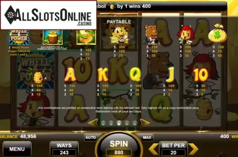 Paytable. Honey Money (Spin Games) from Spin Games