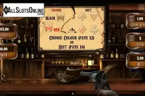 Gamble game screen. Jacks or Better Saloon from PlayPearls