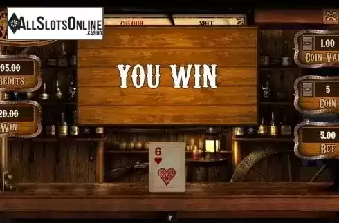 Gamble win screen. Jacks or Better Saloon from PlayPearls