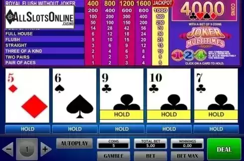 Game Screen. Joker Multitimes Poker from iSoftBet