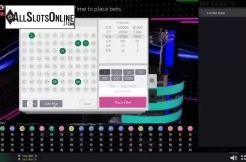 Game Screen. Keno Live Casino (Ezugi) from Ezugi