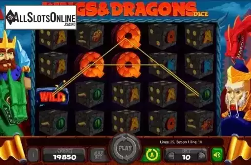 Win screen. Kings and Dragons Dice from Mancala Gaming
