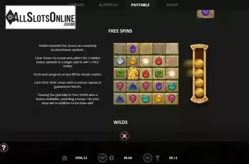 Free spins screen