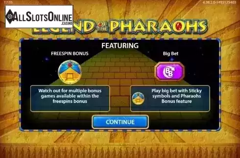Screen 1. Legend of the Pharaohs from Barcrest