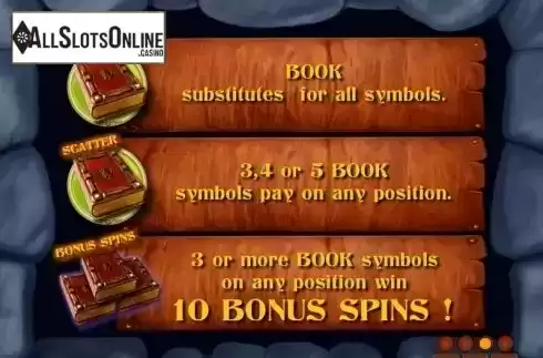 Paytable 3. Page of Fortune Deluxe from Zeus Play
