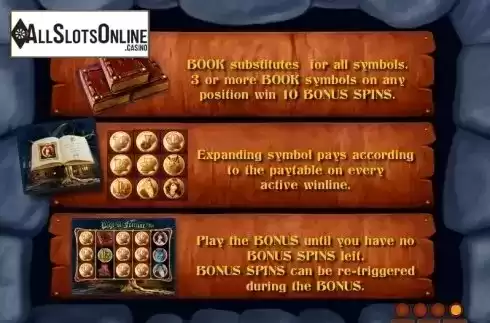 Paytable 4. Page of Fortune Deluxe from Zeus Play