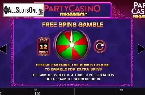 Paytable 4. Party Casino Megaways from Blueprint
