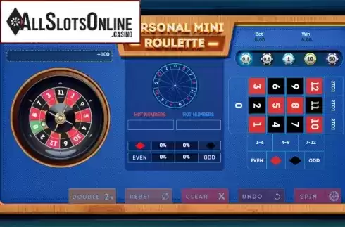 Start Screen. Personal Mini Roulette from Smartsoft Gaming