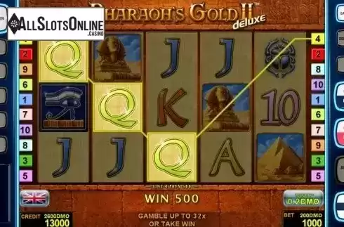 Game workflow 2. Pharaohs Gold 2 Deluxe from Novomatic