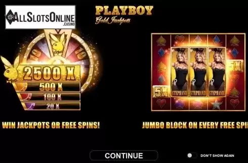 Intro screen. Playboy Gold Jackpots from Triple Edge Studios