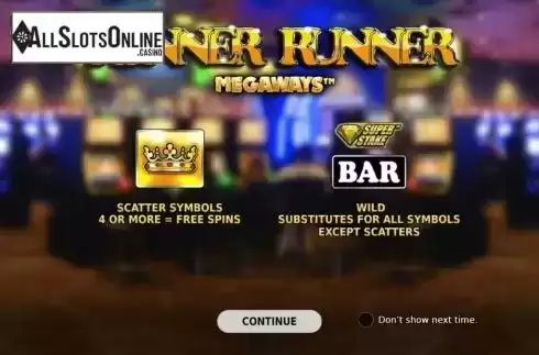 Start Screen. Runner Runner Megaways from StakeLogic