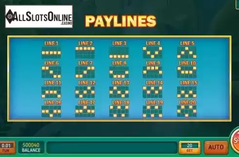 Pay Lines screen