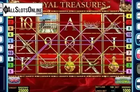 Reels screen. Royal Treasures Deluxe from Novomatic