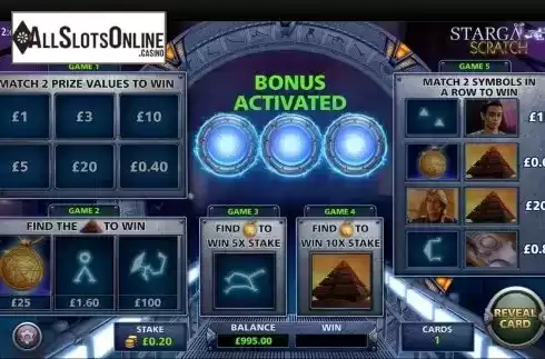 Win bonus screen