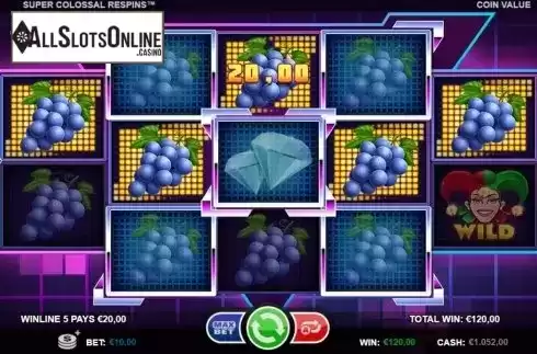 Win Screen 3. Super Colossal Respins from Games Inc
