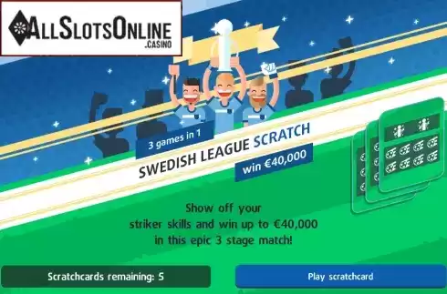 Game screen. Swedish League Scratch from Gluck Games