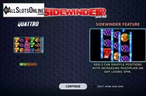 Start Screen. Sidewinder (StakeLogic) from StakeLogic