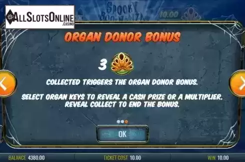 Organ donor bonus screen