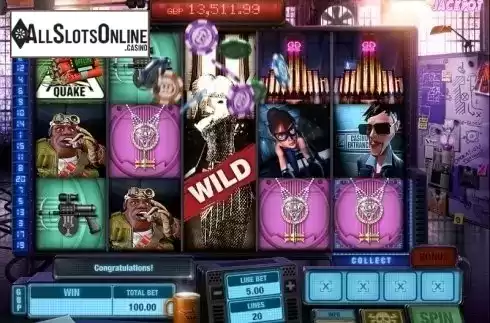 Expanding wild screen. The Casino Job Jackpot from SUNFOX Games