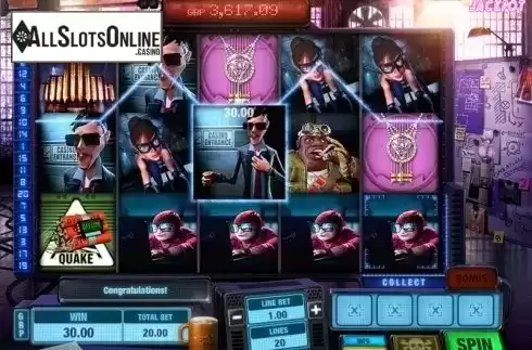 Win screen. The Casino Job Jackpot from SUNFOX Games