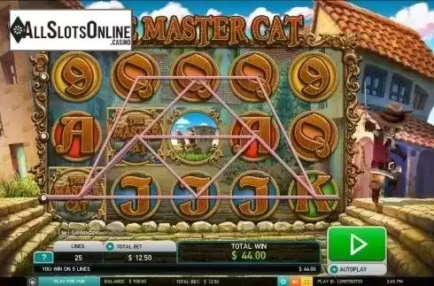 Win screen 2. The Master Cat (Leander) from Leander Games