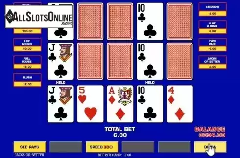 Game Screen 2. Triple Play Draw Poker from IGT