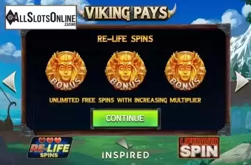 Start Screen. Viking Pays from Inspired Gaming
