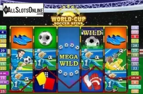 Win Screen . World-Cup Soccer Spins from GamesOS