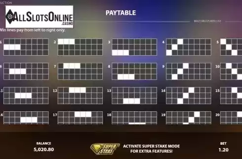 PayLines screen